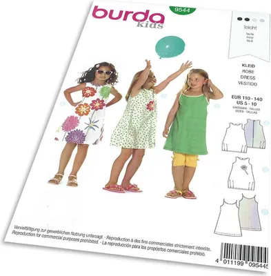 Zdjęcie produktu dla Wykrój Burda 9544 – Sukienka dla dziewczynki