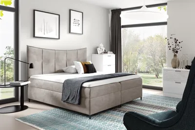 Produktbild von Boxspringbett IRINI – 180x200, Beige + GRATIS Topper