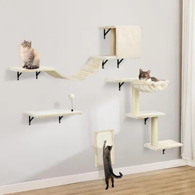 Produktbild von Klimwandset für Katzen - Beige - Holz - 4-teilig