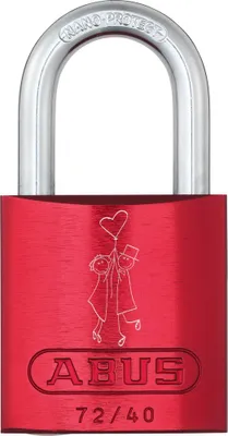 Zdjęcie produktu dla ABUS LoveLock 1, Czerwony, Aluminium, 39 x 19 x 74 mm, 113 g, 1 szt.