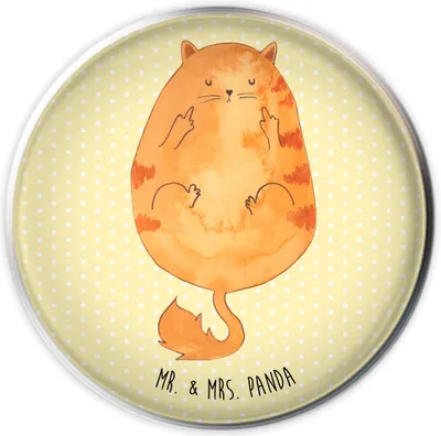 Produktbild von Mr. & Mrs. Panda Waschbecken Stöpsel Katze Mittelfinger - Gelb Pastell - Geschenk, Kater, Katzenmotive, universal waschbeckenstöpsel, Abflussstopfen, Genervt, Cats, Cat