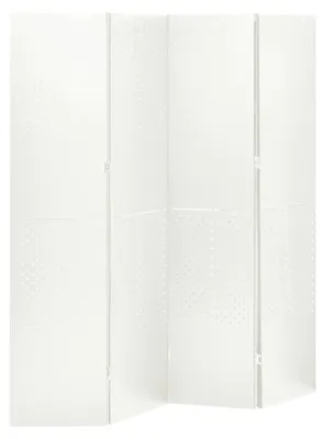Obrázok produktu pre vidaXL 4-dielny rozdeľovač izieb 2 ks. Biely 160x180 cm Oceľ