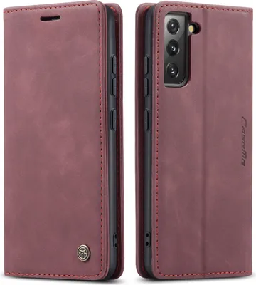 Immagine prodotto di Custodia Galaxy S22 5G, Custodia retrò in Finto cuoio con funzione stand per Samsung Galaxy S22 5G rosso