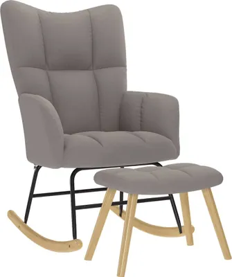 Obrázek produktu pro Houpací křeslo s podnožkou taupe textil