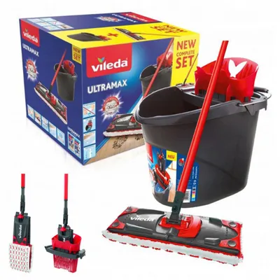 Produktbild von Vileda Ultramax Flachmop mit Eimer und Auswringer Set