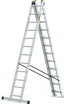 Obrázok produktu pre Drabest | Rebrík - Schodiskový rebrík 3x12 stupňov, skladací rebrík - Nosnosť 150 kg - Hliníkový rebrík, schodiskový rebrík, protišmykové nožičky