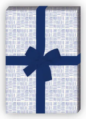 Produktbild von Blaues Geschenkpapier Set mit Aquarell Karo - G8394, 32 x 48cm