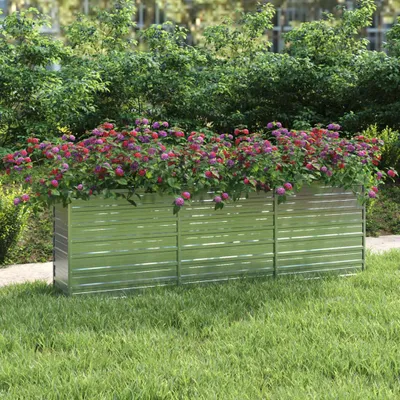 Produktbild von vidaXL Garten-Hochbeet 240x40x77 cm Verzinkter Stahl Silbern