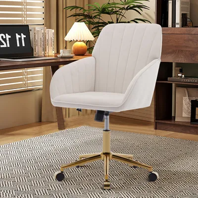Obrázek produktu pro Ergonomická kancelářská otočná židle, výškově nastavitelná, s opěradlem, vhodná pro dlouhodobé sezení, ideální pro domácí použití i do ložnice, pohodlná, stabilní, barva: černá