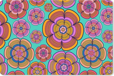 Produktbild von MuchoWow® Mauspad Mousepad Design - Flower Power - Farben 27x18 cm - Mousepads - Maus Mat - Pad - Mausunterlage - Büroartikel - Desk Matten
