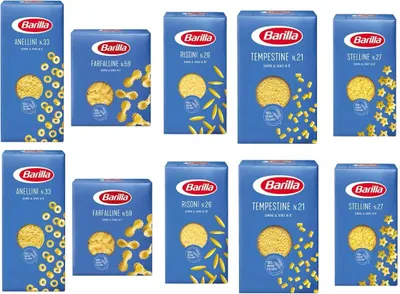 Produktbild von TESTPAKET Pasta Barilla italienisch (10 x 500g) 5 Arten von Nudeln kleine Nudeln (Risoni-Stelline-Farfalline-Anellini-Tempestine)