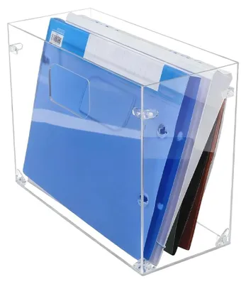Immagine prodotto di Organizzatore per documenti - Portadocumenti in acrilico A4 - Portaoggetti da scrivania - Scatola per archivio - Trasparente - 32,5x14x24 cm