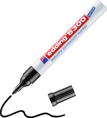 Produktbild von Edding 8300, Schwarz, Rundspitze, Schwarz, Weiß, 1,5 mm, 3 mm, CE