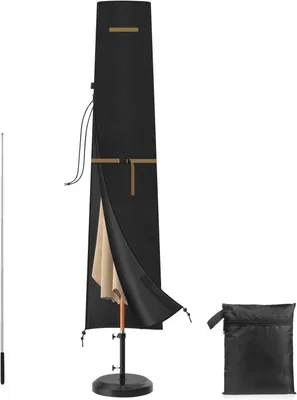 Immagine prodotto di Copertura impermeabile per ombrellone da giardino, realizzata in tessuto Oxford, dimensioni 275 x 45/60 cm, adatta per ombrelloni di diametro 2-4 metri, con cerniera