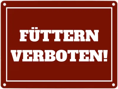 Produktbild von Füttern verboten Koppel-Metallschild in 15x20 cm in rot und weiß