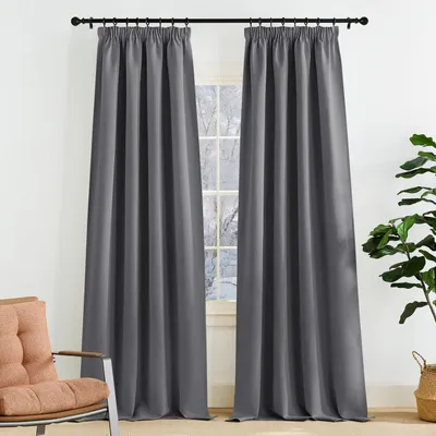 Zdjęcie produktu dla Zasłony zaciemniające, termoizolacyjne, szare, wymiar 260 x 140 cm (zestaw 2 sztuk)