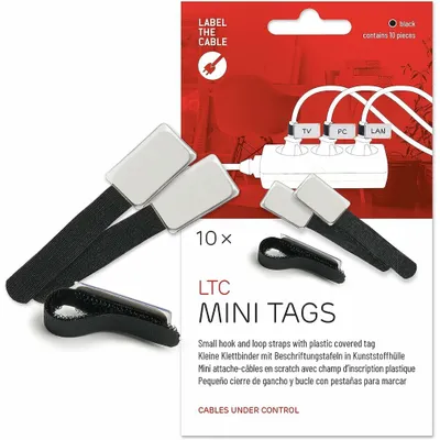 Zdjęcie produktu dla Label-the-cable MINI, Syntetyk, Czarny, 90 mm, 11 mm, 3 mm, 10 szt.