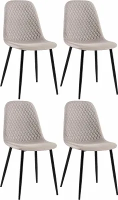 Imagen del producto de Juego de 4 sillas de comedor – Diseño renovado – Fácil de mantener – Color: Gris – Material: Polvo
