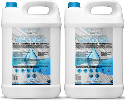 Zdjęcie produktu dla Woda destylowana zdemineralizowana 10 l – czysta, do żelazek i samochodów, bez kamienia – GiDeli