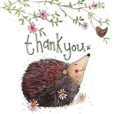Image de Carte « Merci » S344 Hérisson - Alex Clark