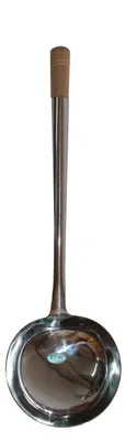Produktbild von 014 Schöpfkelle Edelstahl Größe L - 49 cm lang, mit Holzgriff große Kelle
