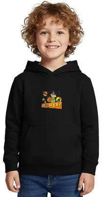 Produktbild von Spreadshirt Bibi Blocksberg Halloween Hex-Hex! Mit Bibi Kinder Premium Hoodie, 134/140 (8 Jahre), Schwarz
