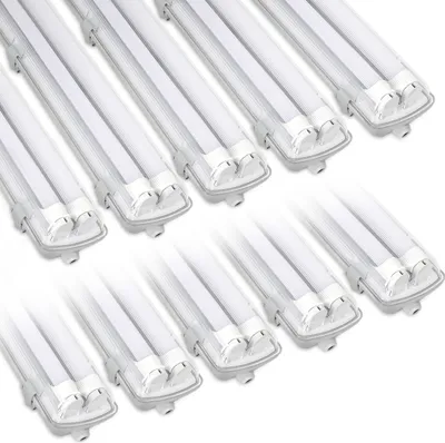 Obrázek produktu pro Vigevee Sada 10 LED světel do vlhkých prostor, IP65 - T8/G13, světlo do panelu, 120 cm - 2 x 18W / 36W na kus - 4000K, neutrální bílá - 3600 lm