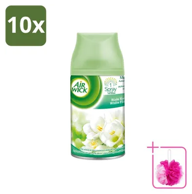 Obrázek produktu pro 10 kusů náplně do automatického osvěžovače Air Wick Freshmatic – vůně jasmínu a bílých květin – 250 ml – výhodný balení – 10 kusů