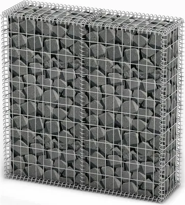 Produktbild von Steinkorb Gabione mit Deckeln Verzinkter Draht 100×100×30 cm