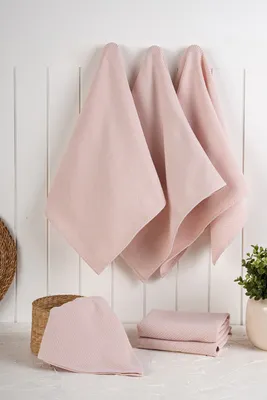 Produktbild von Hermia Concept, Eloise - Light Pink, Küchenhandtuch-Set (6-teilig), 90 % BAUMWOLLE / 10 % POLYESTER, Hellrosa, 43 x 76 x 3 cm