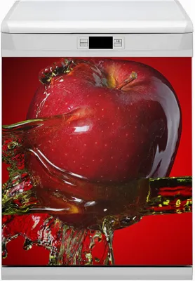Produktbild von Küche Magnet für Spülmaschine  Abwaschbar 60x70 cm Geschirrspüle  - roter Apfel