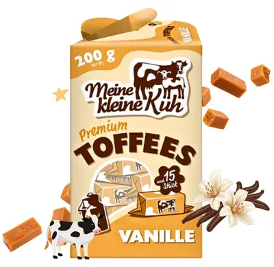 Produktbild von MEINE KLEINE KUH Premium Fudges Vanille Bonbons 20 x 200g Toffees Karamellbonbons