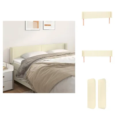 Obrázek produktu pro vidaXL Čelo postele s ušima krémové 203x16x78/88 cm Imitace kůže - Konce hlavy a nohou
