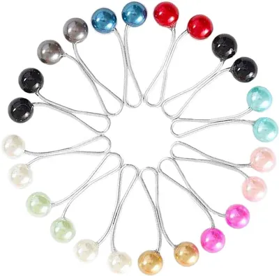 Produktbild von 24 Stück Hijab-Nadeln, Sicherheitsnadeln für Schals mit bunten Perlen, modische Hijab-Nadeln für muslimische Frauen, geeignet für Kopftücher, Schals, Tücher, Pullover, Strickjacken und andere Accessoires (11 Farben) (12 Farben, 24 Stück)