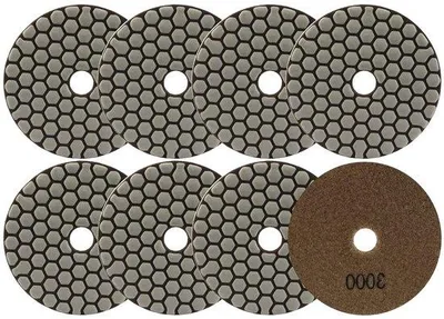Produktbild von Diamant-Schleifpapier - Diamant-Schleifplatten - Steinbearbeitung - Feines Poliermaterial - 100 mm 8 Stück - Grau