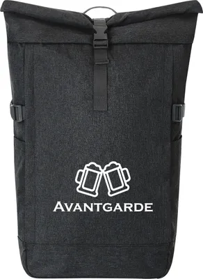 Produktbild von Huuraa Kurierrucksack Avantgarde Schützenfest 30-44 Liter Black Melange Fairtrade Rolltop Rucksack Geschenkidee