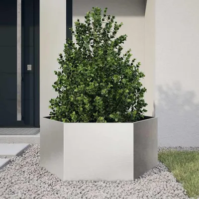 Produktbild von vidaXL Pflanzkübel Sechseckig 104x90x45 Edelstahl