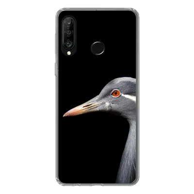 Produktbild von MuchoWow® Handyhülle Schutzhülle Hülle für Huawei P30 Lite Kraniche auf schwarzem Hintergrund Silikon Softcase Handy Hülle