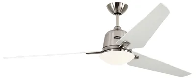 Zdjęcie produktu dla Energooszczędny wentylator sufitowy z oświetleniem i pilotem Eco Aviatos 162 cm chrom szczotkowany / biały