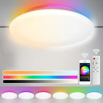 Produktbild von Smart LED Deckenleuchte 28W Dimmbar RGB CCT WiFi Deckenlampe mit Fernbedienung, Kompatibel mit Alexa Google Home