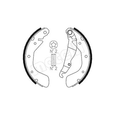 Produktbild von METELLI Bremsbackensatz Trommelbremse Hinten für OPEL Corsa C Schrägheck (X01) 200,0mm 53-0308