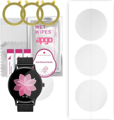 Produktbild von apgo 3 Stück Schutzfolie, klar, kompatibel mit Pacific Black SET PC00162 Smartwatch, Hydrogel Displayschutzfolie mit Positionierhilfe, Displayfolie, robust und kratzfest