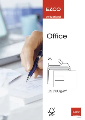 Image de Elco 74473-12 Enveloppe d'expédition - C5, autocollante, avec fenêtre, blanche, 25 pièces