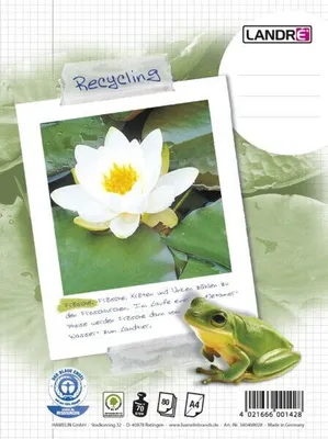 Immagine prodotto di LANDR 100050220 Blocco College "Recycling" DIN A4+ a scacchiera 80 fogli