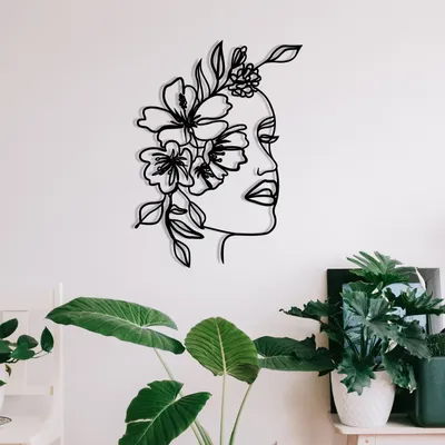 Image de Wallity, accessoire mural décoratif en métal, noir, 39 x 53 cm | 100 % métal (épaisseur : 1,2 mm) | Un design élégant et moderne pour votre intérieur ou votre bureau.