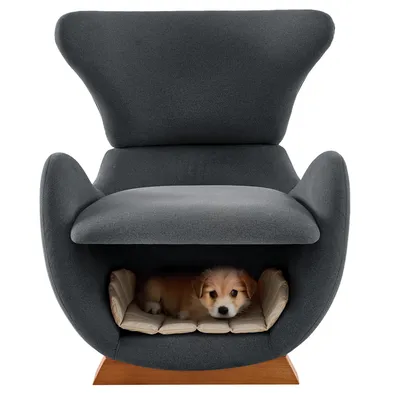 Produktbild von Walhai-Sessel – bequemer Loungesessel mit kratzfestem Stoff, perfekt als Rückzugsort für Katzen & kleine Hunde, ideal für Wohn- & Schlafzimmer,grau