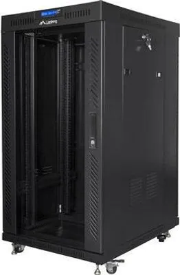 Obrázok produktu pre Lanberg FF01-6622-12BL, Voľne stojací rack, 22U, 1200 kg, Zámok, Koľajnice racku, Nastaviteľné nohy