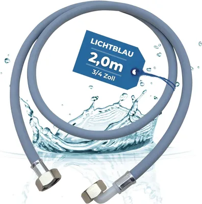 Produktbild von Wasserschlauch mit Metallgewinde, 2 m, 3/4 Zoll, für Waschmaschine und Geschirrspüler
