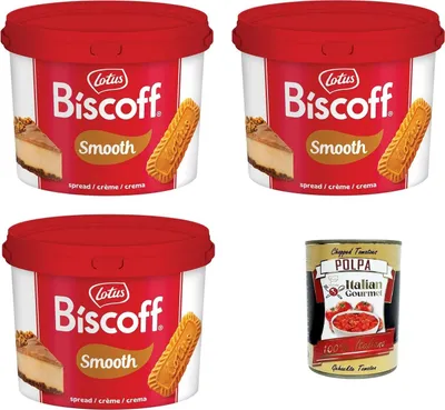 Produktbild von Lotus Biscoff Streichfähige Creme ohne künstliche Farb-, Geschmacks- und Konservierungsstoffe. 3x3kg + Italian Gourmet polpa 400g