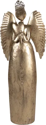 Produktbild von Clayre & Eef Weihnachtsdekorationsfigur Engel 36x15x100 cm Goldfarbig Metall